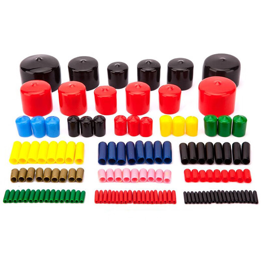 RUILIMA rubber sleeve thread protective sleeve steel pipe sleeve cap insulating cap rubber wire protective sleeve PVC cap rubber sheath black