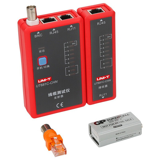 UNI-T Line Tester Network Line Hunter Multifunktionelle Telefonlinie Cruiser Video Line BNC Koaxialkabel Tester UT681C (RJ45/RJ11/BNC)
