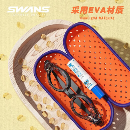 SWANS Swimming Goggle Box Breathable Lightweight Glasses Case Professional Waterproof Large Swimming Goggle Storage Box Portable Swimming Equipment Orange