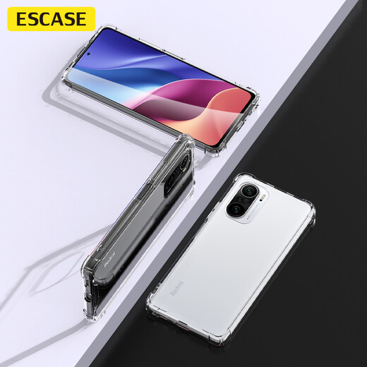 ESCASE Redmi K40/40pro mobile phone case Xiaomi RedmiK40pro + protective cover airbag double material anti-fall and anti-yellowing German imported Bayer high transparency