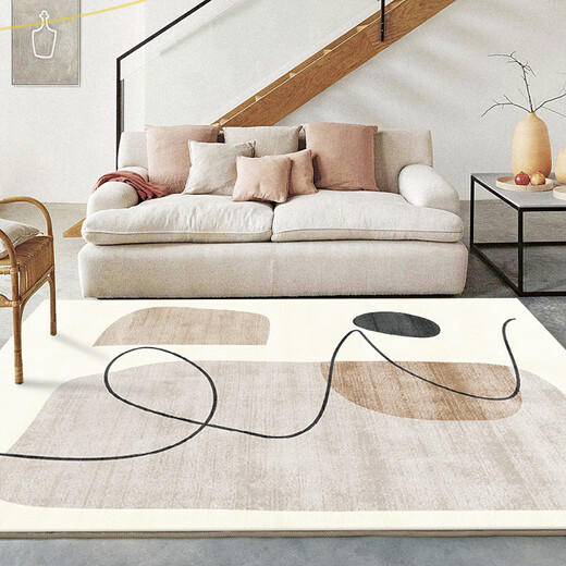 Huafei Painted Carpet Living Room Light Luxury Simple Coffee Stail Бесплатный японский крем-стиль кровать-кровать дома ZJ691- 200x300см ()