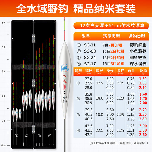 Zailu Fishing Float Set Full Set Bold Eye-catching Wild Fishing Crucian Carp Float Highly Sensitive Nano Float Carp Float Box Buoy Fishing Gear BS Float Box