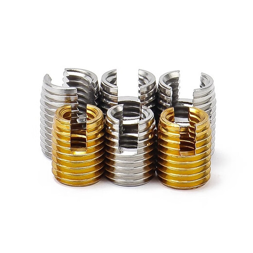 Jinchao stainless steel 302 type self-tapping braces/self-tapping screw sleeves/threaded sheath bushings/slotted protective sleeves Colored zinc carbon steel M6*M10*14 (5 pieces)