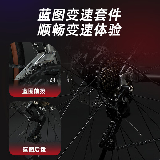 飞鸽（FLYING PIGEON）飞鸽公路自行车700C跑车成人男女青少年大中小学生车竞速骑行单车 超越钢架-公路把-深灰色 24速入门级