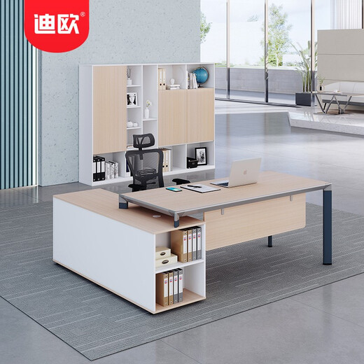 Dior Office Furniture Boss Desk Desk Modern Simple Desk Supervisor Desk Chuangmei Series Wood Color 1.8 Meters