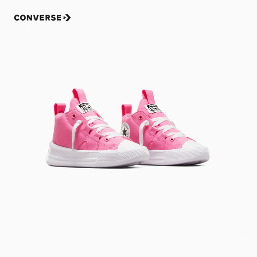 Converse Converse children's shoes girls mid-top canvas shoes new children's cloud thick-soled casual sneakers pink 28 recommended foot length 17cm