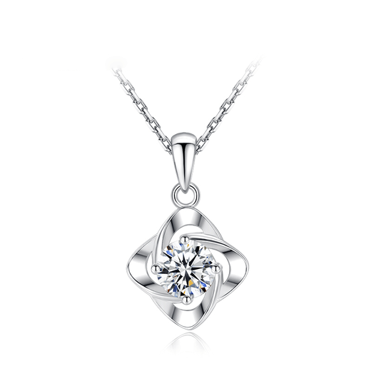 VCIXYOU four-leaf clover platinum necklace for women genuine 18K gold pendant clavicle chain temperament gift for girlfriend Chinese Valentine's Day gift