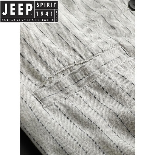 JEEP SPIRITJEEPSPIRIT系工装袖休闲棉麻背心无袖西装马夹坎肩 米白色2023/新/夹克/马甲/男 L 建议110-130斤
