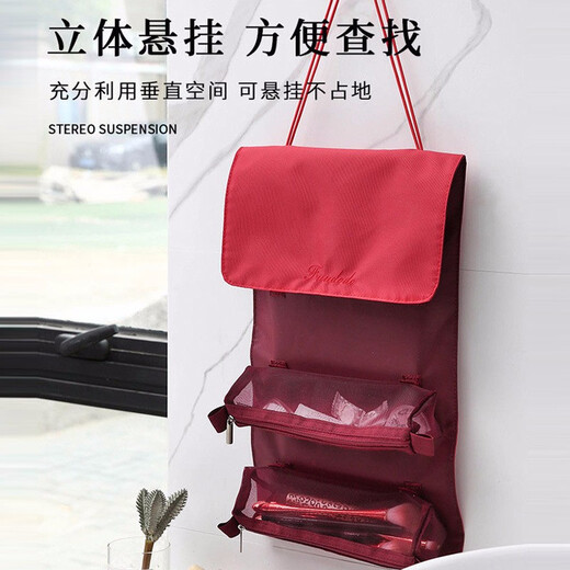 Relatives and Friends 4-in-1 Cosmetic Bag Women's Large Capacity Detachable Folding Portable Travel Storage Bag Skin Care Products Toiletries Bag Smoked Pink (4-in-1/Detachable)