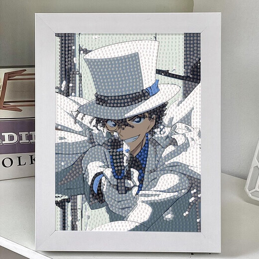 Shiying Kinder handgefertigtes DIY -Diamantmalerei Voller Diamant Detective Conan Aufkleber Diamond Tischdekoration Malerei kleines Schlafzimmer Diamant Stickerei 7374 + Leinwand Diamant Tool [Rahmenlos
