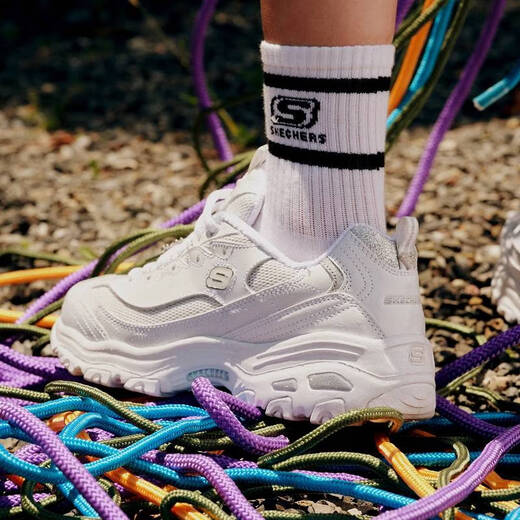 SKECHERS斯凯奇十周年钻石纪念版熊猫鞋缓震运动休闲鞋 增高透气老爹鞋女 12241/WSL 钻石款-白色/银色 39