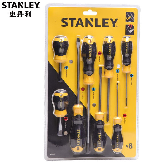 
Stanley (STANLEY) B series rubber handle screwdriver set one-shaped cross driver with magnetic screwdriver 8-piece set 66-673-23