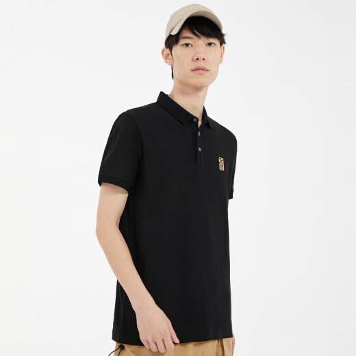 Cabin Men's Dunhuang Museum Joint 2021 Cabin Men's Black Lapel Short Sleeve POLO Shirt Slim C Anthracite Black 0150/175/L