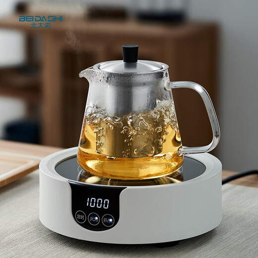 北大史家用泡茶壶 玻璃壶单壶 不锈钢过滤加厚耐热花茶红茶沏茶壶茶具 HD-826  400ml