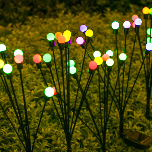 Gentle Sun Firefly Lamp Solar Outdoor Waterproof Courtyard Atmosphere Lamp Garden Lawn Layout Yard Decoration Landscape Lighting 6 Colored Lights 5 Pack