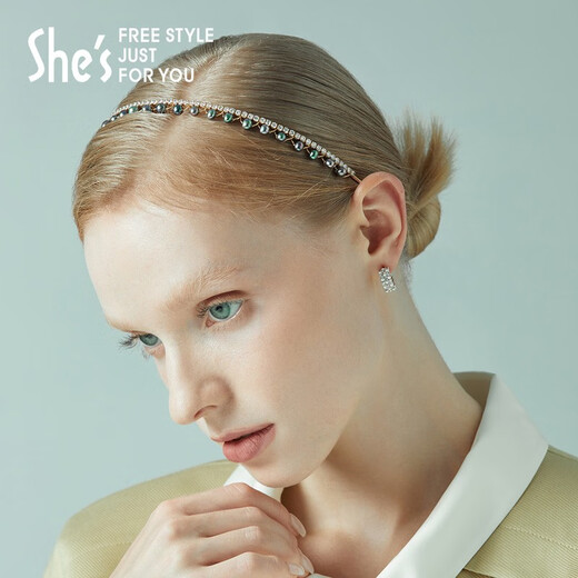 She s Akiko Versailles Baroque freshwater pearl thin hair hoop headband hairpin hair accessories birthday gift for girlfriend blue purple M0