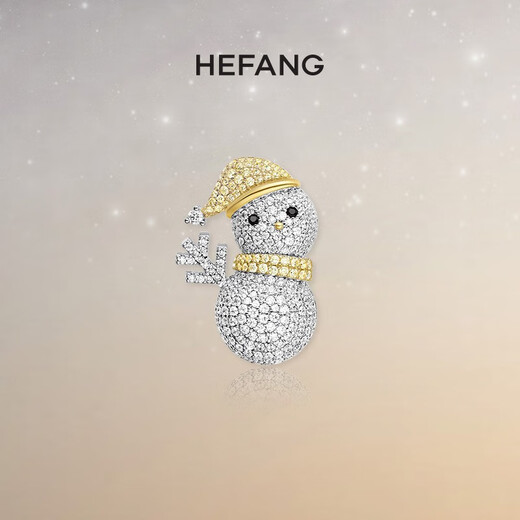 HEFANG He Fang jewelry gilt snowman brooch silver ladies light luxury high-end birthday gift for girlfriend silver