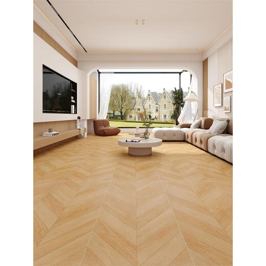 
XMSJ fishbone wood grain tiles 600x1200 living room floor tiles bedroom study Japanese style log style imitation solid wood floor tiles 12609-imitation logs