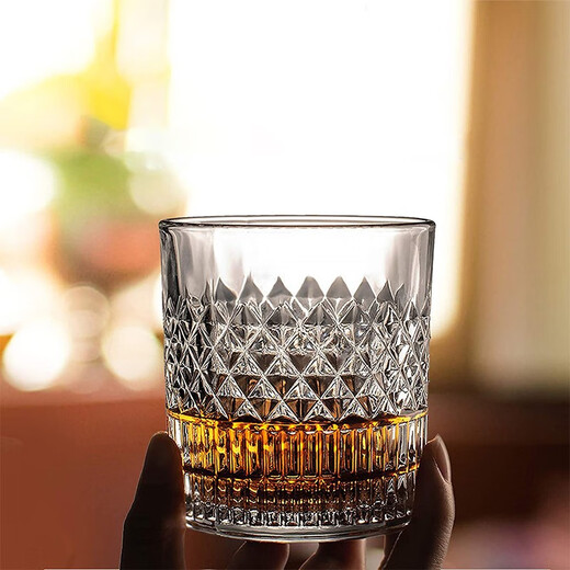Gudong Xiaoming Whiskey Glass Spirit Glass Set Home European Crystal Glass Wine Glass Beer Glass Bar High-end Gift Box Embossed Whiskey 4 Gift Boxes