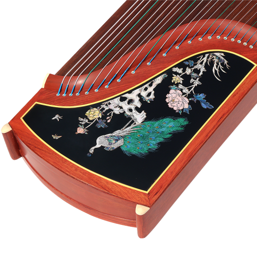 Dunhuang Brand Dunhuang Guzheng 694L MAHOGANIA Examen de calificación de la madre Piano Piano de cinco colores Familia Chengxiangte Antiguo Yisou Solid Wood Profesional Performance Grado 694LC PATRO DE PACOCK (conjunto completo de accesorios)