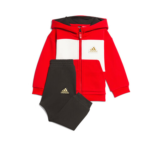 阿迪达斯 （adidas）童装婴童龙年24春节款男童运动连帽卫衣休闲束脚长裤套装JF3881 JF3881 90 （吊牌92）