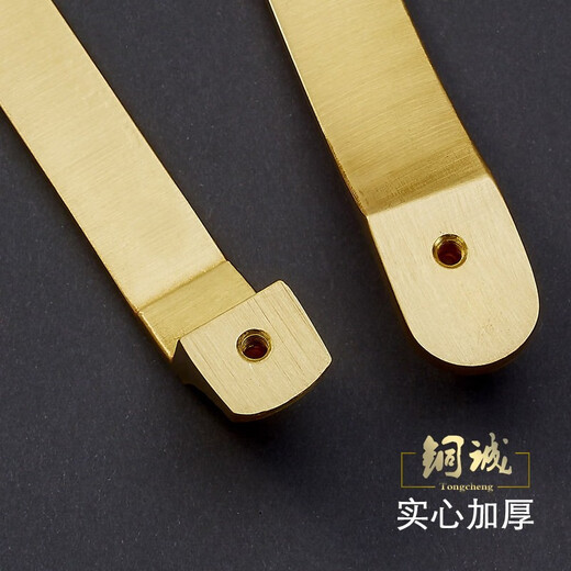 铜诚新中式黄铜拉手橱柜衣柜门全铜把手鞋柜书柜抽屉中式圆形实心拉手 6623-128MM 欧洲金