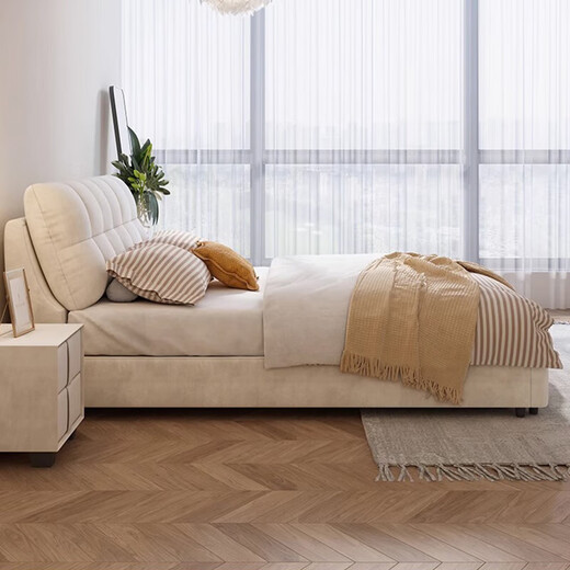 Laisda JD Home Preferred Technology Fleece Fleem Cabry Double Simple Master Bed Свадебная кровать WY-688 1,8 кровати + коврик + шкаф 1