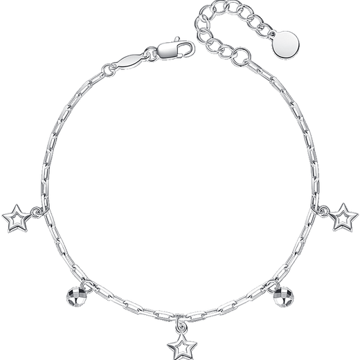 Aido Diamond Platinum Star Bracelet for Women pt950 Platinum Transfer Beads Bracelet for Girlfriend, Weight 4.8-5.0 Grams + Delivery Certificate