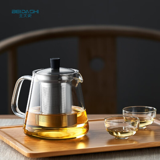 北大史家用泡茶壶 玻璃壶单壶 不锈钢过滤加厚耐热花茶红茶沏茶壶茶具 HD-826  400ml