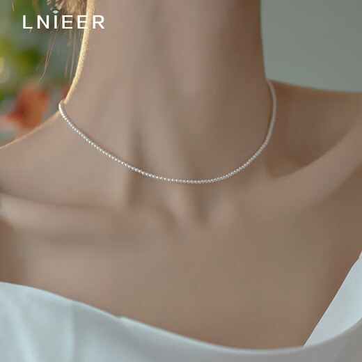Lnieer extrem dünn 2mm3mm shi jia rund und makelloser helllicht Reiskornperlen Halskette Dünne Schlüsselbeutel Kettenkette Perlenkette Accessoires Perlenkette [normal 3mm]