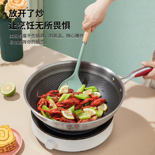 KOBACH silicone spatula, household cooking spatula, high temperature resistant food grade non-stick spatula, beech wood handle