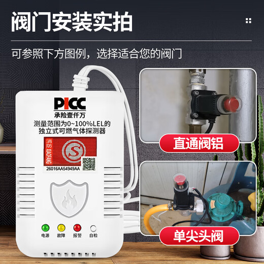 大九卫家用燃气泄漏报警器自动断气阀厨房煤气天然气液化气漏气报警切断 838单个联动报警器