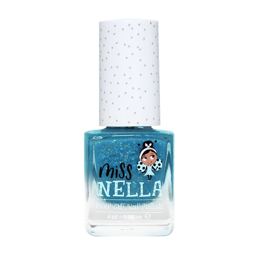 Le vernis à ongles spécial des enfants de Mlle Nella peut être arraché et sûr et insipide. Cadeaux d'anniversaire de la petite fille. Toys de maquillage et de nail art. MN15 Bleu de la mer profonde brillante 4ml