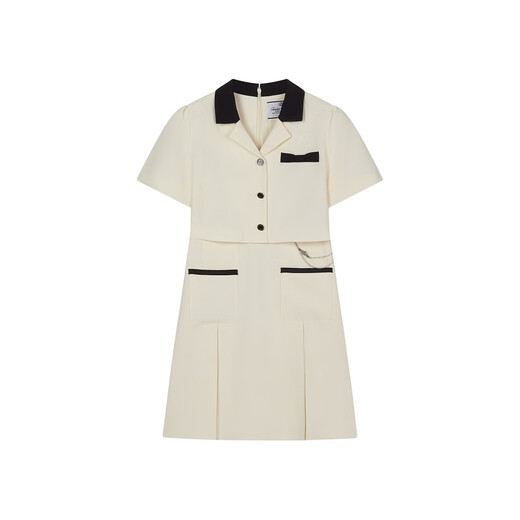 
Teenie Weenie bear women's clothing summer college style casual design sense white dress short skirt women's clothing creamy white M