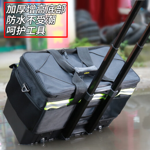 FASITE trolley tool bag large thickened canvas waterproof and wear-resistant multifunctional repair and installation plumber trolley box large
