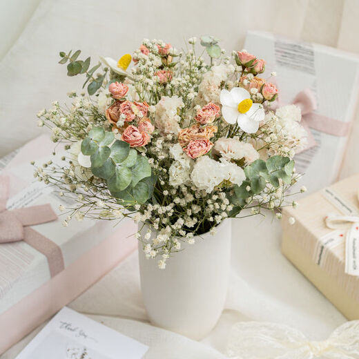 AIMAN Starry Little Roses Forget-Me-Not Dried Flower Bouquet Ins Style Home Furnishings Room Living Room Decoration Furnishings Lover Romantic Little Roses Full of Stars