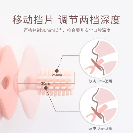 IKV donut teether baby silicone teether can be boiled and chewed softly for babies 0-6-12 months pink + storage box