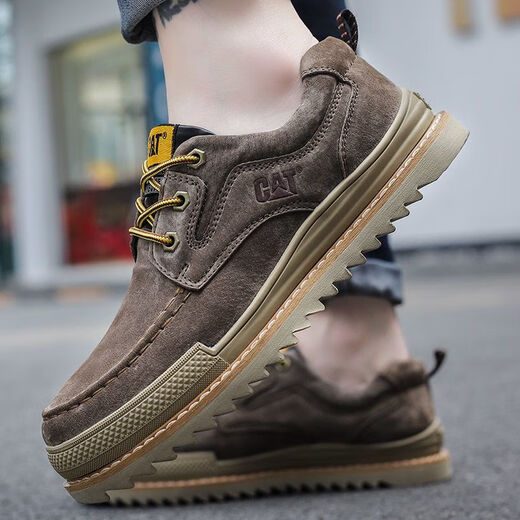 Carter CAT men's shoes breathable Martin boots men's summer new style construction site labor insurance workers British welders retro outdoor 8050 khaki 42 one size larger than sports shoes