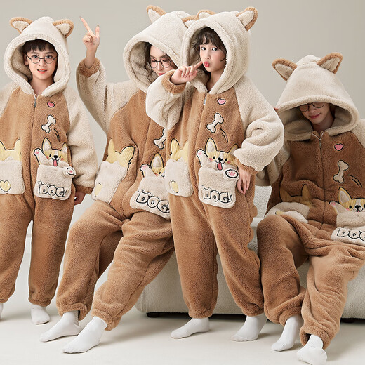 Junge Liebeswörter Eltern-Kind-Pyjamas Herbst- und Winter-Strampler Langarmed Koralle Velvet Family Drei- und Vier Familiendekoration Kinder-Hauskleidung ypf3893 Welpe Durchschnittliche Größe Kinder 8 Größe (85-100 30 Jin [Jin entspricht ca. 0,5 kg])