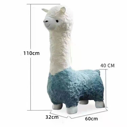 Mantenga lindo taburete de muñeca de montura de alpaca asiento de animal muñeca con ruedas regal de cumpleaños de juguete de lujos de lujo para mujeres desmontables 1.12m