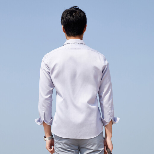 Мужская рубашка YOUNGOR с длинными рукавами, однотонная рубашка без глажки DP, хлопчатобумажная ткань, удобная, приятная для кожи, против морщин, гладкая и простая в уходе, бежевый 42 (180/100A)