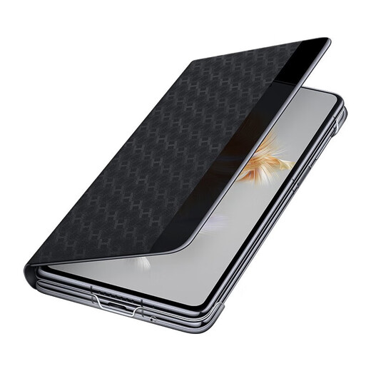 Huawei Original Matex3 Smart Window Leder Hülle Klappbildschirm Smart Flip Mobile Hülle Bracket Collector's Version Original Full-Inclusive Anti-Fall Business Limited Protective Case Matex3 Smart Window Bracket Leder Hülle [Black]