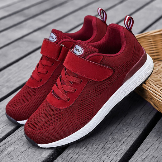 Velociraptor Guanhua Spring and Summer Elderly Shoes Women's Breathable Non-Slip Middle-aged and Elderly Walking Shoes Soft-soled Sports Shoes Large Size Shoes Casual Sports Shoes A2203 Women's Black 37