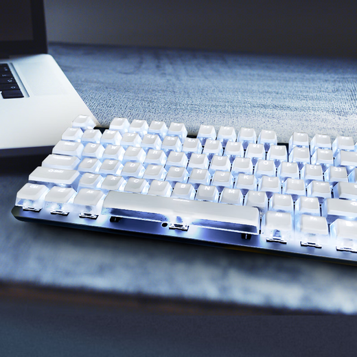 罗技（Logitech） K845 有线机械办公键盘 游戏电竞 朋克复古键盘外设电脑笔记本节日礼物 diy个性键帽 K845（红轴）+白巧克力键帽