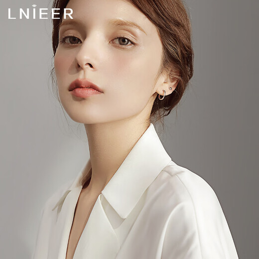 Lnieer 999 Pure Silver Ear Hole Earrings Women's Silver Earrings Earrings Ear Bone Nails Simple Sleeping No-Removal Ear Stick Silver Earrings 999 Pure Silver Earrings Pair