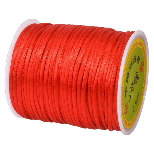 Venasi Chinese Knot Wire No. 5 No. 6 No. 7 Red Rope DIY Handmade Braided Wire Diamond Knot Braided Bracelet Rope Necklace Wire Big Red No. 5 Wire About 2.5mm thick about 50 meters long 1 roll