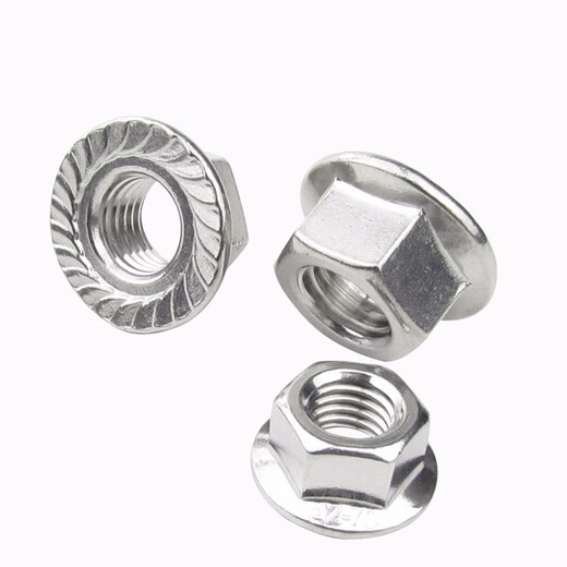 Jishuo 304 stainless steel flange nut/DIN6923 hexagonal flange cap anti-slip nut M4/M5 M20 M16 1 piece