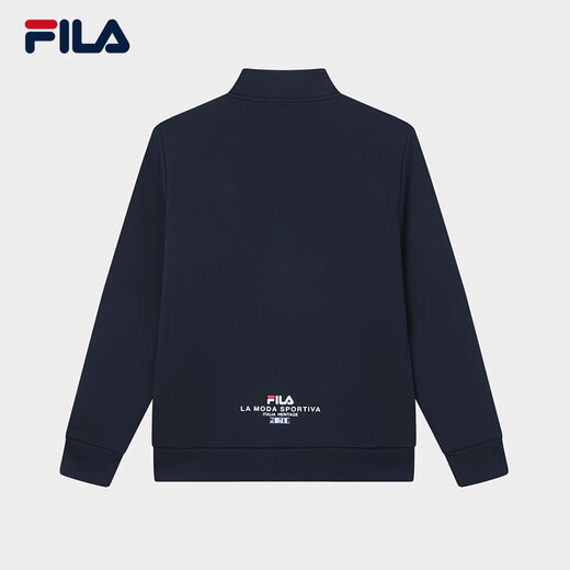 
FILA official men's knitted casual zipper jacket top autumn and winter stand collar business men's commuting jacket Legendary blue-NV XL 180/100A