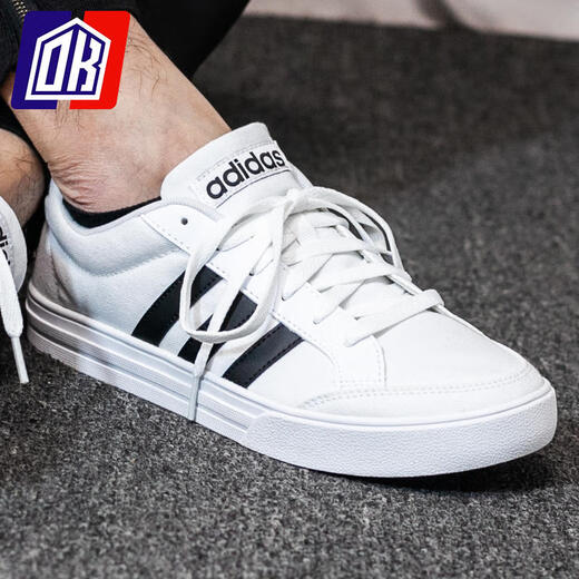 Adidas Herrenschuhe Frühlings- und Sommersportschuhe niedrig atmungsaktives leichtes leichtes leichte lässige Canvas-Schuhe modische Kleidung-resistente Brettschuhe GW8364 AW3889 Weiß/Leinwand/Stoff 44.5