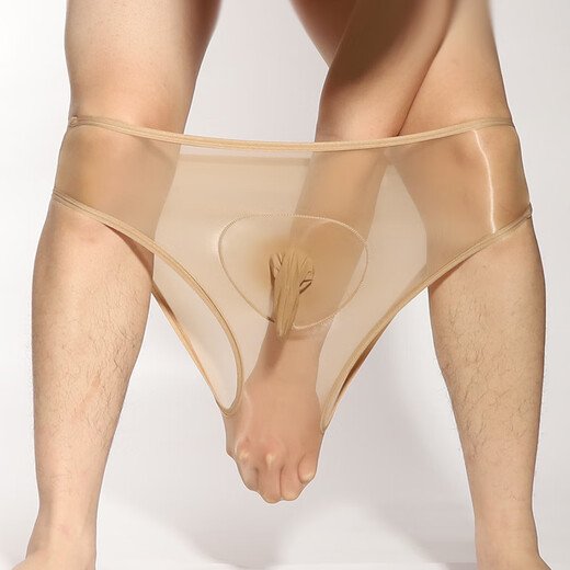 Zi Jiafu men's underwear self-pussing sexy inserts can lick one sexy shiny, transparent and separate JJ elephant big shorts, black opening [One size 80-155 Jin [Jin equals 0.5 kg]]
